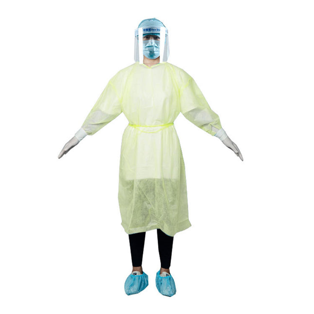 iSmile Isolation Gown VP Tie Back w/ Knit Cuffs Yellow M/L (50)