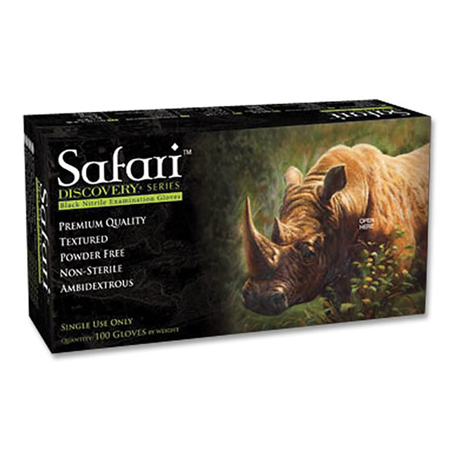 Safari Nitrile PF Exam Glove Black XL (100)