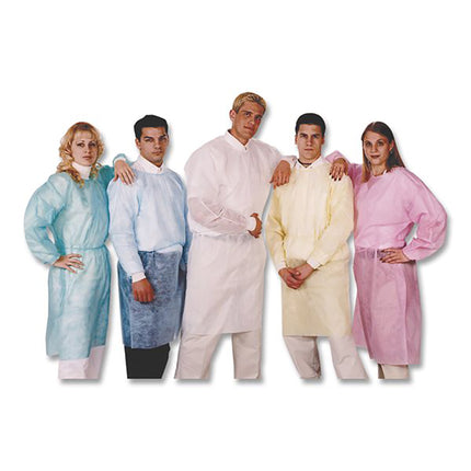 Isolation Gown Tie Back w/ Knit Cuffs Reg Blue (50)