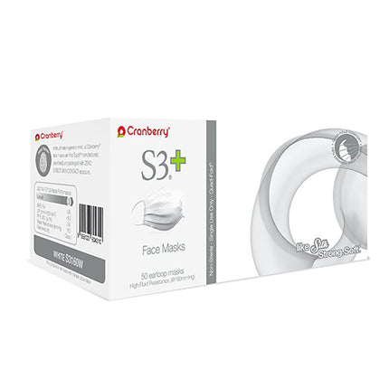 Cranberry S3+ Earloop Mask Level 3 White (50)