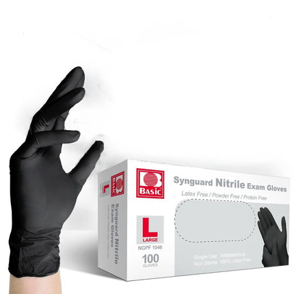 Synguard Nitrile PF Exam Glove Black L (100)