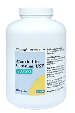 Amoxicillin USP 250mg Capsules (500)