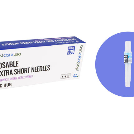 Dental Needle Plastic Hub 30ga X-Short 12mm Blue (100)