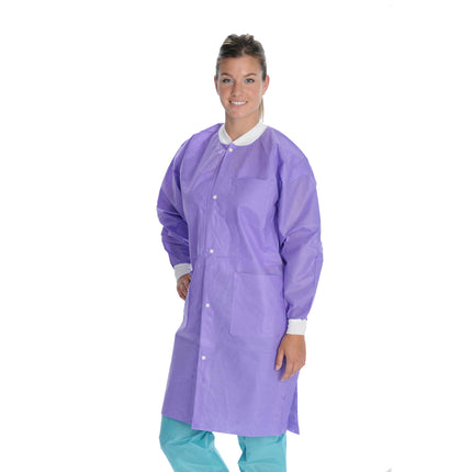 MaxCare Extra-Safe Knee Length Lab Coat Purple XS (10)