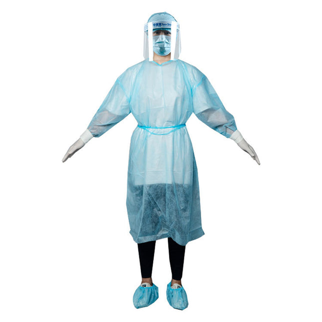 iSmile Isolation Gown VP Tie Back w/ Knit Cuffs Blue M/L (50)