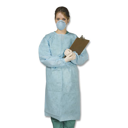 iSmile Isolation Gown VP Tie Back w/ Elastic Cuffs Blue M/L (50)