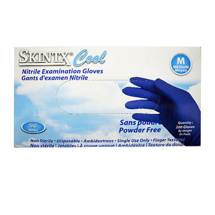 SkinTx Cool Nitrile PF Exam Glove Blue L (200)