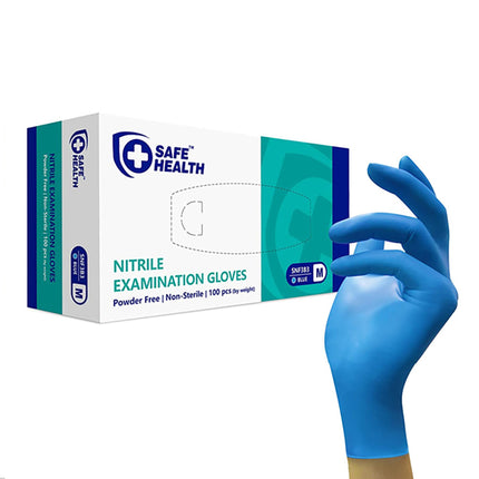 Safe Health Nitrile PF Exam Glove Blue L (100)