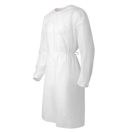 iSmile Isolation Gown VP Tie Back w/ Elastic Cuffs White M/L (50)