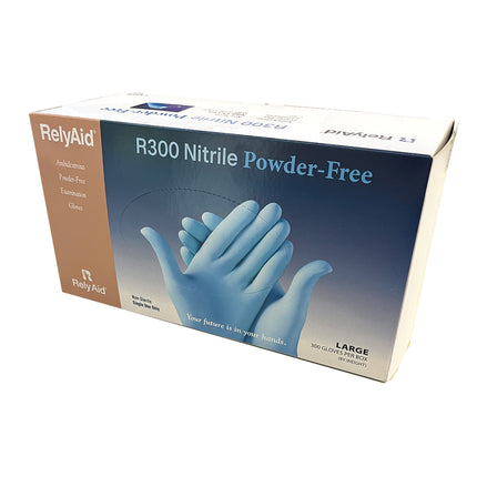 RelyAid R300 Nitrile Glove PF Blue L (300)