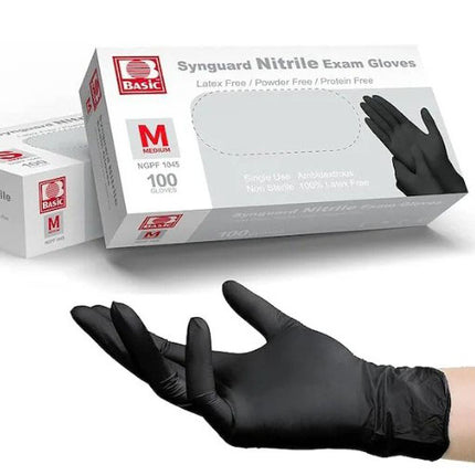 Synguard Nitrile PF Exam Glove Black M (100)