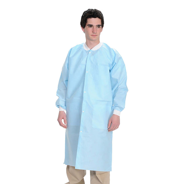 MaxCare Extra-Safe Knee Length Lab Coat Sky Blue S (10)