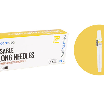 Dental Needle Plastic Hub 27ga Long 35mm Yellow (100)