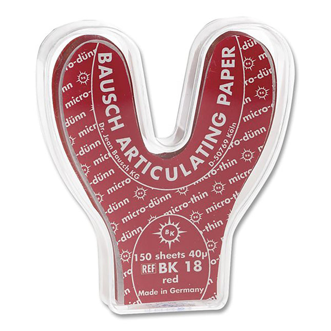 Bausch Articulating Paper Horseshoe 40u (.0016") Red BK-18 (150)