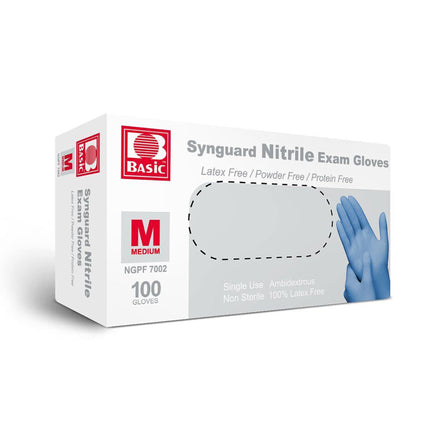 Synguard Nitrile PF Exam Glove Blue M (100)