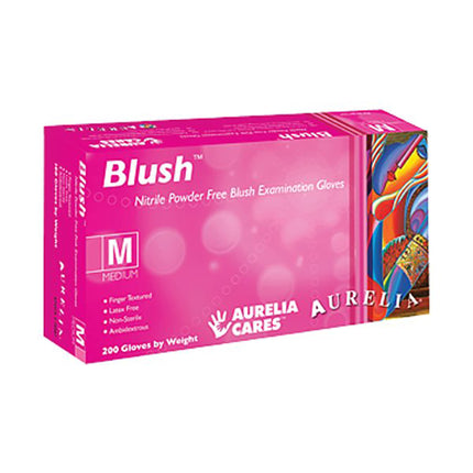 Aurelia Blush Nitrile PF Exam Glove Pink M (200)