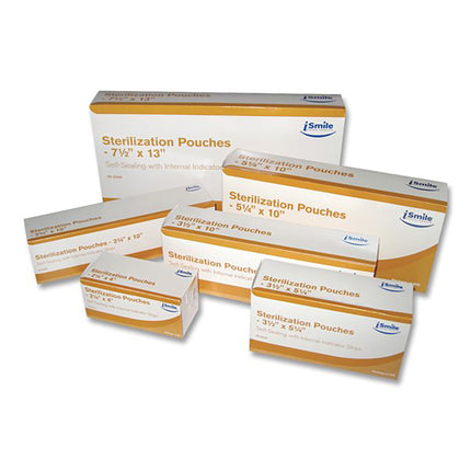 iSmile Sterilization Pouches Tinted Tri-Seal 3-1/2" x 9" (1000)