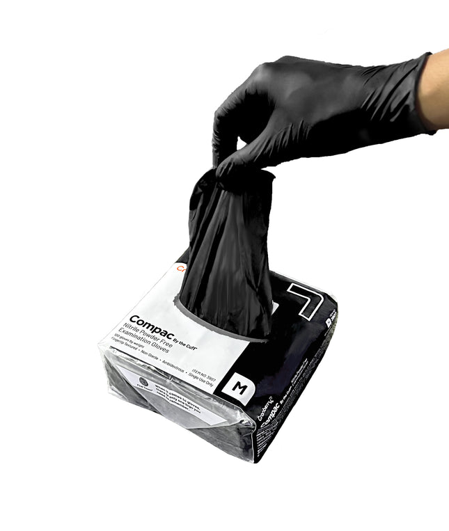 Cranberry Compac Nitrile Exam Glove Black M (100)