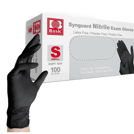 Synguard Nitrile PF Exam Glove Black S (100)