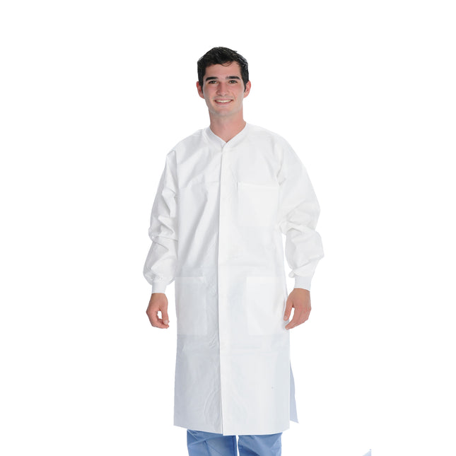 MaxCare Extra-Safe Knee Length Lab Coat White S (10)