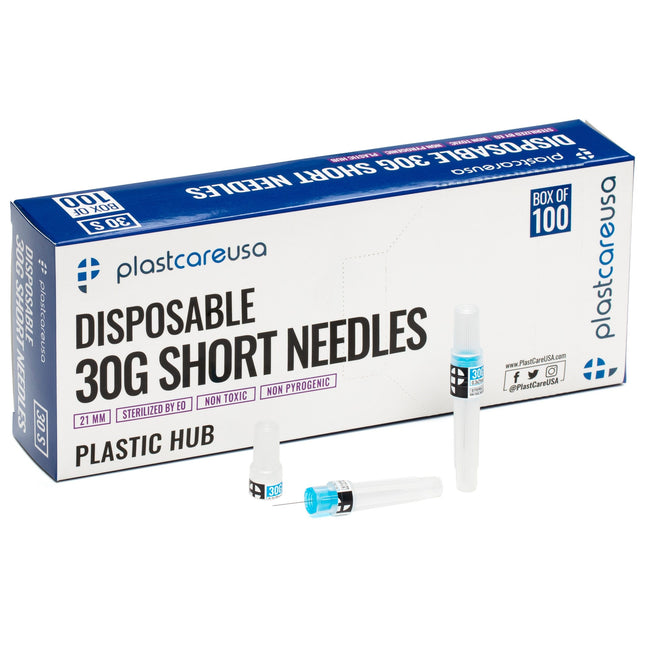 Dental Needle Plastic Hub 30ga Short 25mm Blue (100)