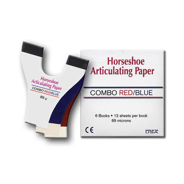Articulating Paper Horseshoe 89 Microns (.004") Red/Blue (72)